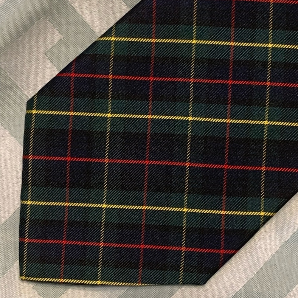 GAP Premium Necktie Green/Blue Plaid